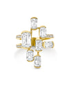 Classic Light Pillar Ashoka Diamond Yellow Gold Ring