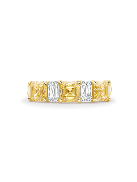 Classic Yellow and White Diamond Eternity Ring