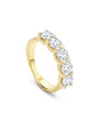 Classic Five Stone Round Brilliant Diamond Yellow Gold Ring