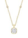 Florentine Cushion Diamond Yellow Gold Pendant