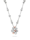 Raindance Platinum Pink and White Diamond Cluster Pendant