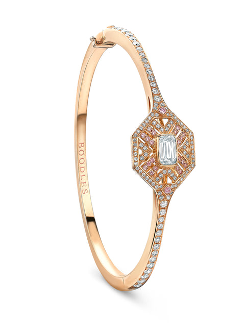 Fifth Avenue Ashoka Diamond Yellow Gold Bangle