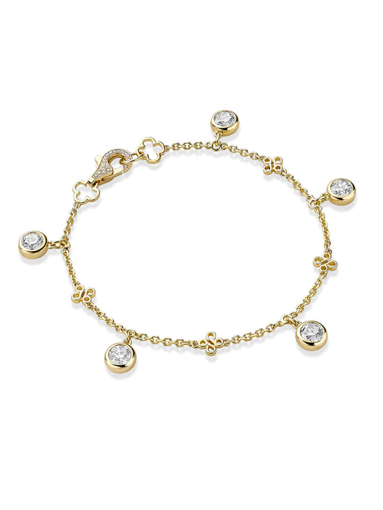 Beach Medium Yellow Gold Diamond Bracelet