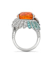 Rio Cushion Mandarin Garnet Platinum Ring