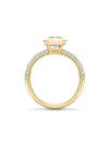 Florentine Emerald Cut Diamond Yellow Gold Ring