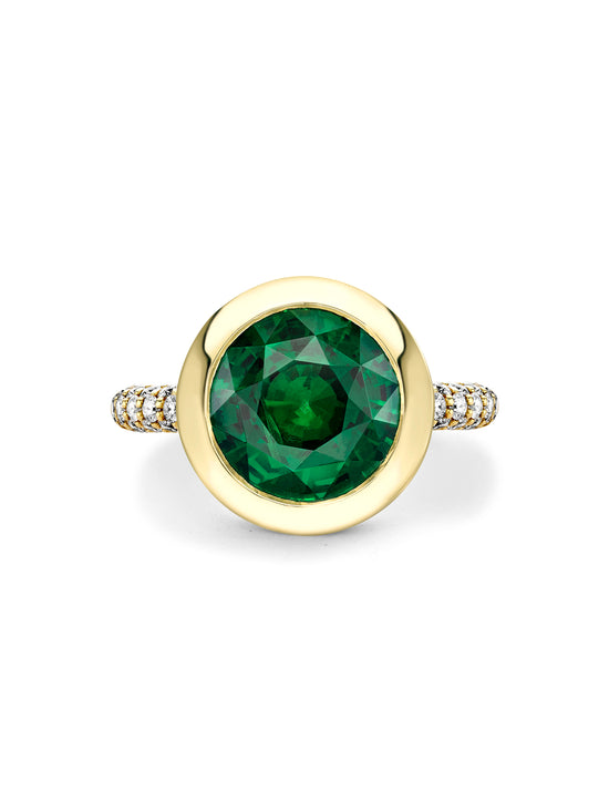 Florentine Dolce Vita Tsavorite Yellow Gold Ring