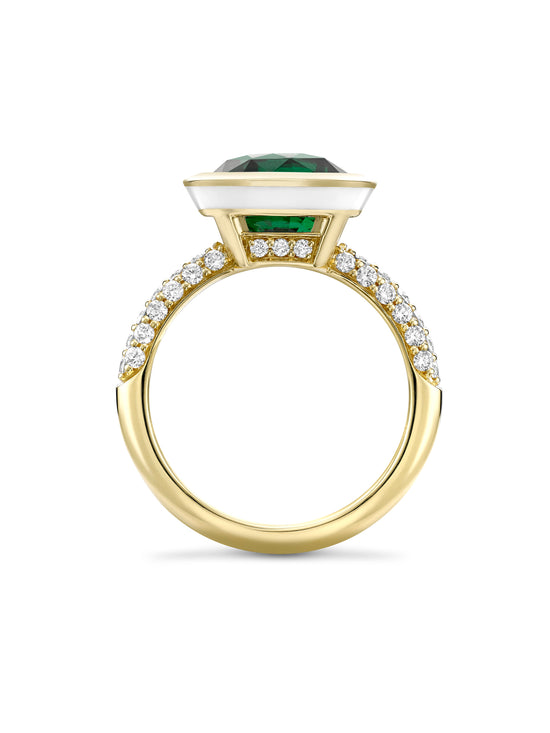 Florentine Dolce Vita Tsavorite Yellow Gold Ring