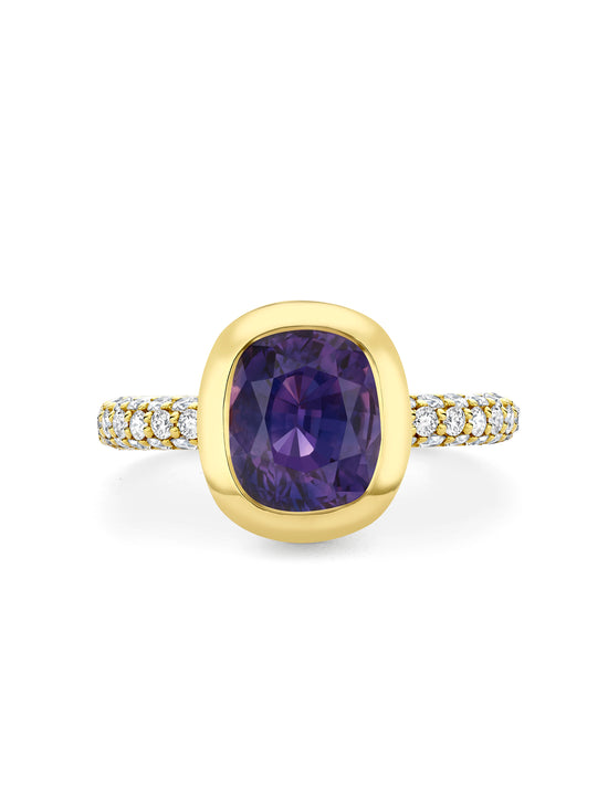 Florentine Dolce Vita Purple Sapphire Yellow Gold Ring