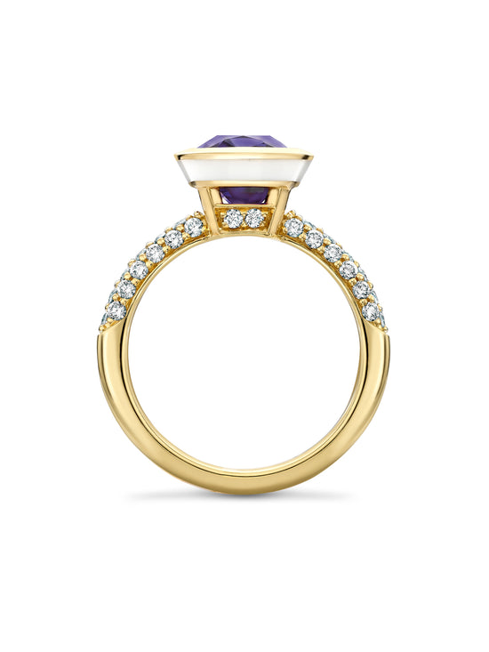 Florentine Dolce Vita Purple Sapphire Yellow Gold Ring