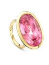 Florentine Dolce Vita Oval Pink Tourmaline Yellow Gold Ring