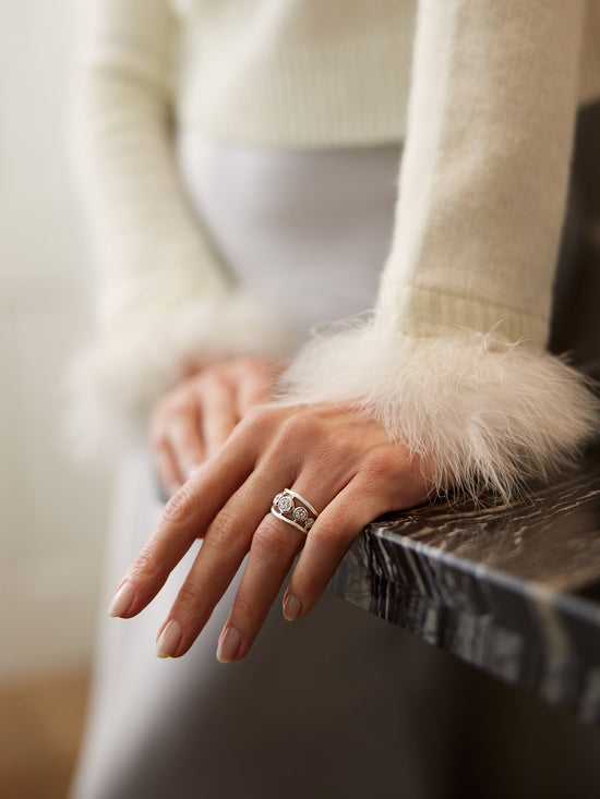 Beach Diamond Platinum Ring