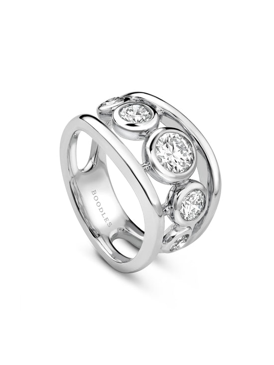 Beach Diamond Platinum Ring