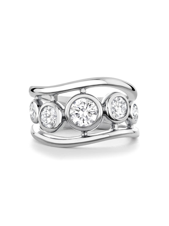 Beach Diamond Platinum Ring