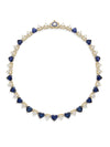 Classic Heart Sapphire Diamond Yellow Gold Collar