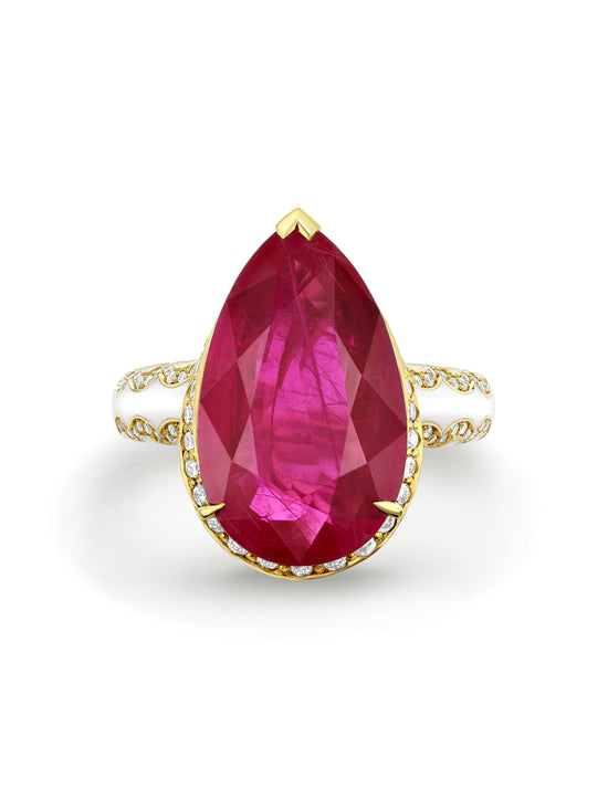 A Family Journey Rome Ruby Yellow Gold Ring