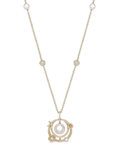 Secret Garden Pearl Yellow Gold Pendant