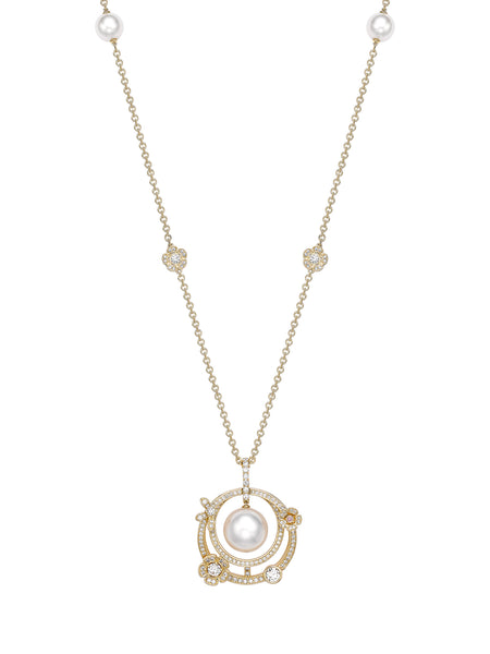 Secret Garden Pearl Yellow Gold Pendant | Boodles