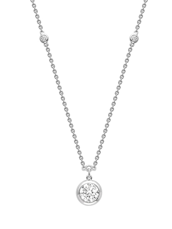 Classic Round Diamond Platinum Pendant