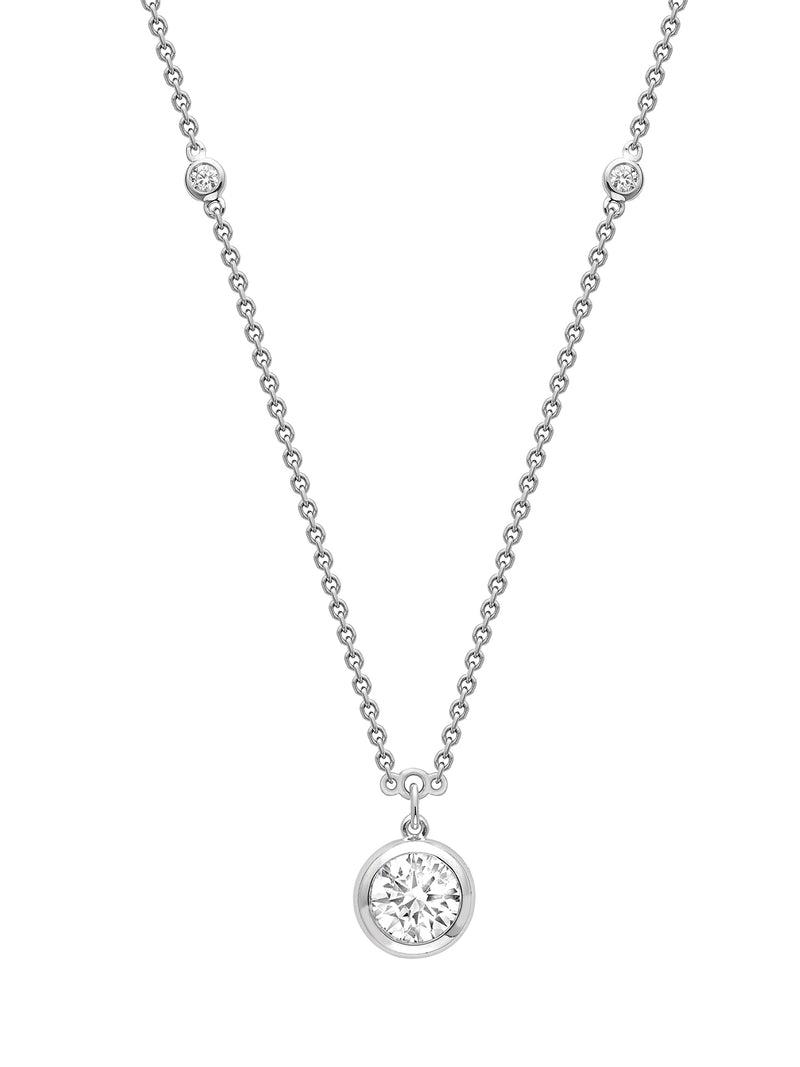 Classic Round Diamond Platinum Pendant