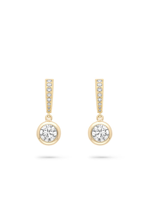 Classic Yellow Gold Diamond Drop Earrings