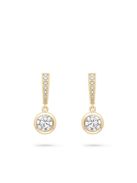 Classic Yellow Gold Diamond Drop Earrings