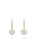 Classic Yellow Gold Heart Diamond Drop Earrings