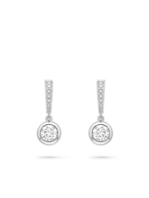 Classic Platinum Diamond Drop Earrings