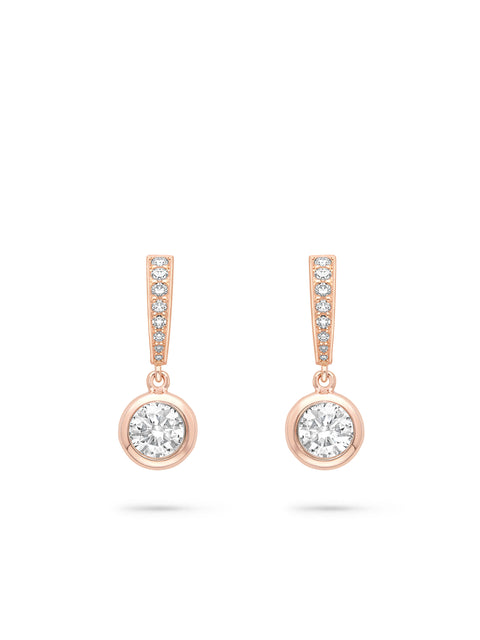 Classic Rose Gold Diamond Drop Earrings