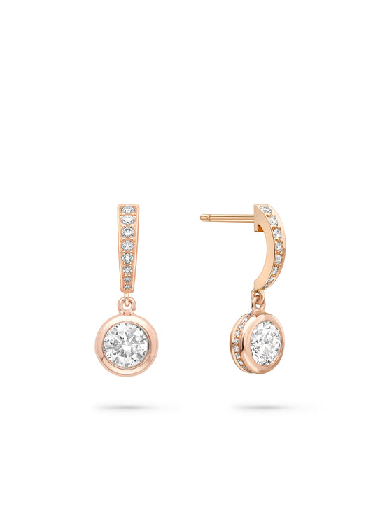 Classic Rose Gold Diamond Drop Earrings