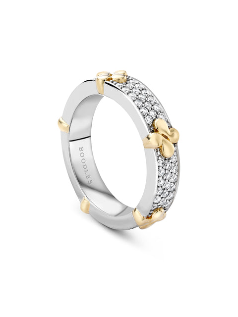 Be Boodles Platinum and Yellow Gold Diamond Wedding Ring