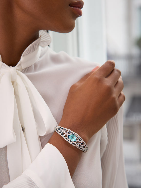 A Family Journey St. Tropez Paraiba Platinum Bangle