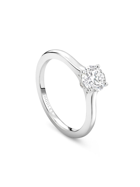 Classic Platinum Diamond Engagement Ring 0.9 Carat GVS2