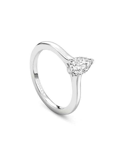 Classic Pear Diamond Platinum Engagement Ring