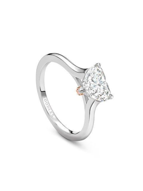 Classic Heart Diamond Platinum Ring