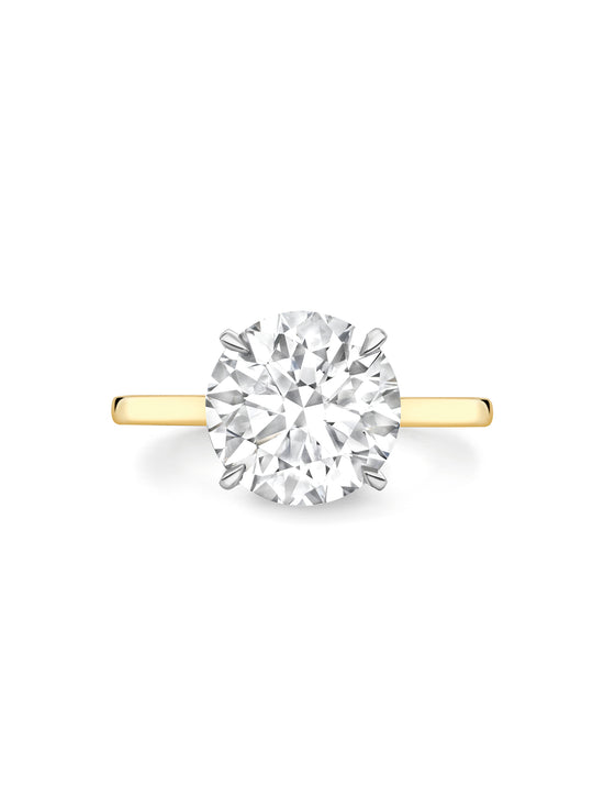 Classic Brilliant Diamond Yellow Gold Engagement Ring