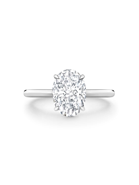 Classic Oval Cut Diamond Platinum Engagement Ring