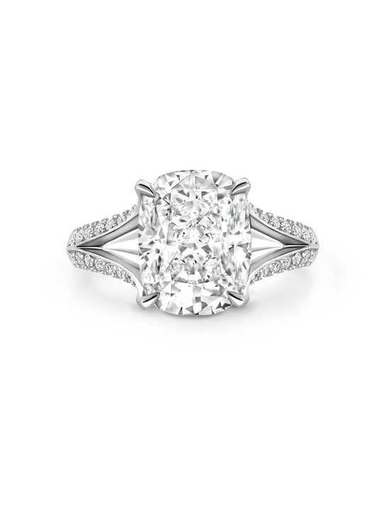 Peace of Mined Split Shoulder Cushion Diamond Ring