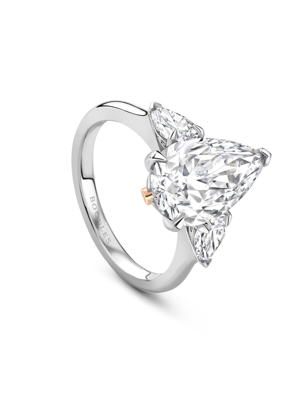 Petal Large Pear Diamond Platinum Ring | Boodles