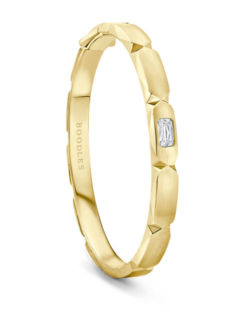 Jazz Ashoka Diamond Yellow Gold Bangle