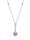 Vintage Heart Pink Sapphire White Gold Pendant