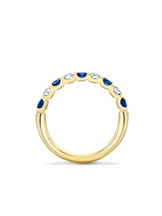 Classic Sapphire and Diamond Yellow Gold Eternity Ring