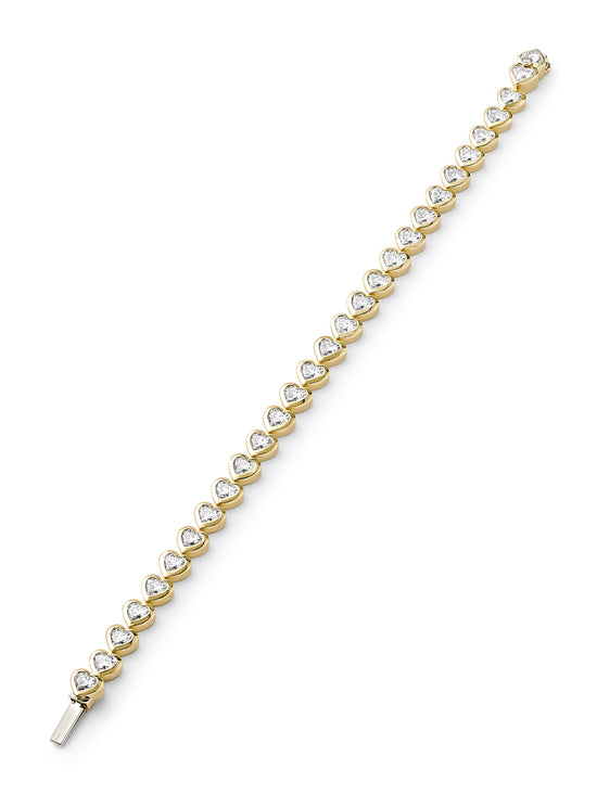 Florentine Heart Diamond Yellow Gold Bracelet