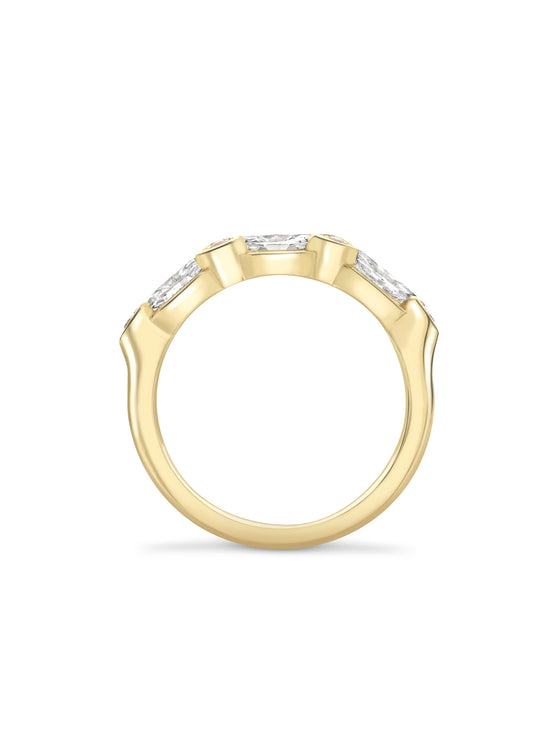 Classic Marquise and Pink Diamond Yellow Gold Eternity Ring