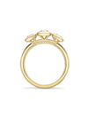 Florentine Three Stone Ashoka Diamond Yellow Gold Ring