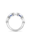 Classic Ashoka Diamond Sapphire Scalloped Platinum Eternity Ring