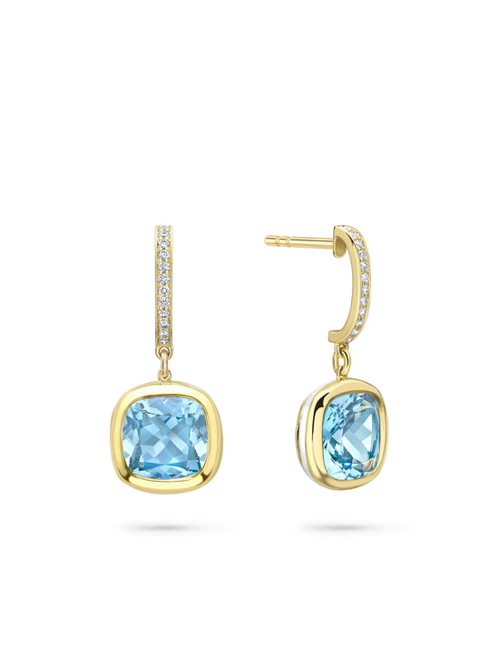 Florentine Dolce Vita Cushion Aquamarine Earrings