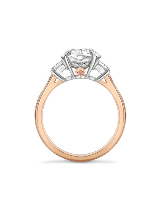 Peace of Mined Split Shoulder Oval Diamond Rose Gold Ring