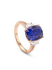 Trilogy Split Shoulder Sapphire and Diamond Rose Gold Ring