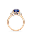 Trilogy Split Shoulder Sapphire and Diamond Rose Gold Ring