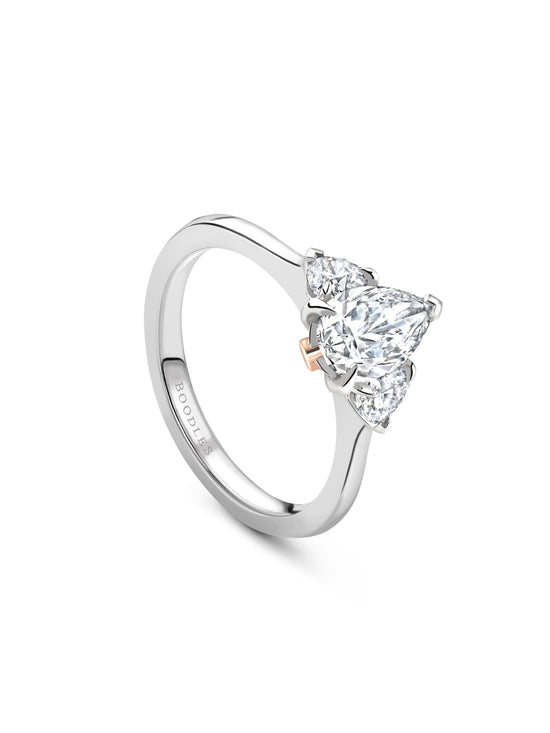 Harmony Trilogy Pear Diamond Platinum Ring